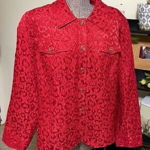 Laura Ashley Red Textured Blazer